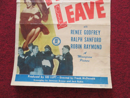 FRENCH LEAVE US INSERT (14"x 36") POSTER JACKIE COOPER JACKIE COOGAN 1948 Movie posters