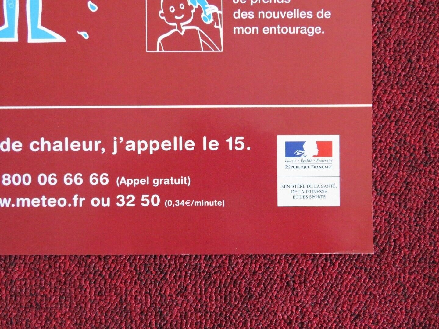 FRENCH MINISTRY OF HEALTH POSTER LOOKING AFTER YOURSELF DURING A HEAT(16"x 24") - Rendezvous Cinema