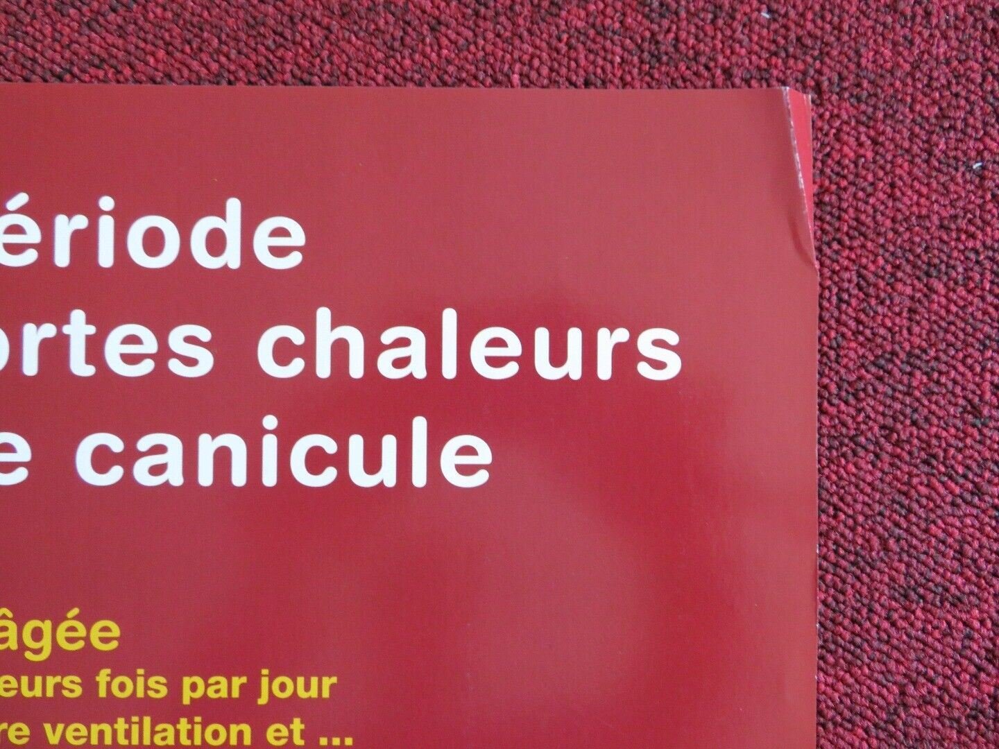 FRENCH MINISTRY OF HEALTH POSTER LOOKING AFTER YOURSELF DURING A HEAT(16"x 24") - Rendezvous Cinema