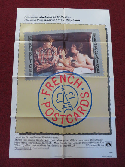 FRENCH POSTCARDS FOLDED US ONE SHEET POSTER MILES CHAPIN BLANCHE BAKER 1979 Rendezvous Cinema Movie posters