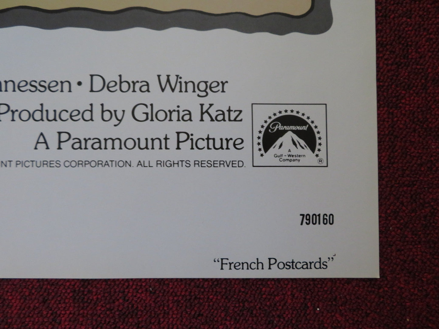 FRENCH POSTCARDS FOLDED US ONE SHEET POSTER MILES CHAPIN BLANCHE BAKER 1979 Rendezvous Cinema Movie posters