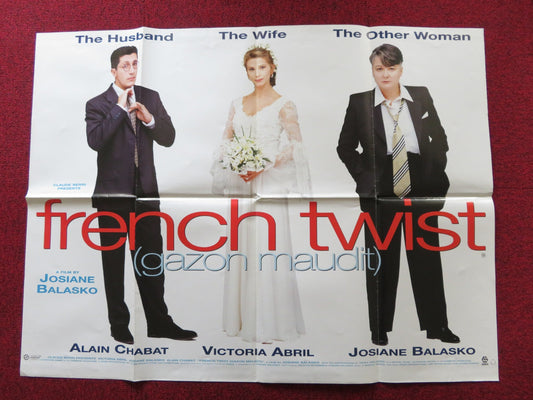 FRENCH TWIST UK QUAD POSTER FOLDED ALAIN CHABAT VICTORIA ABRIL 1995 Rendezvous Cinema Movie posters