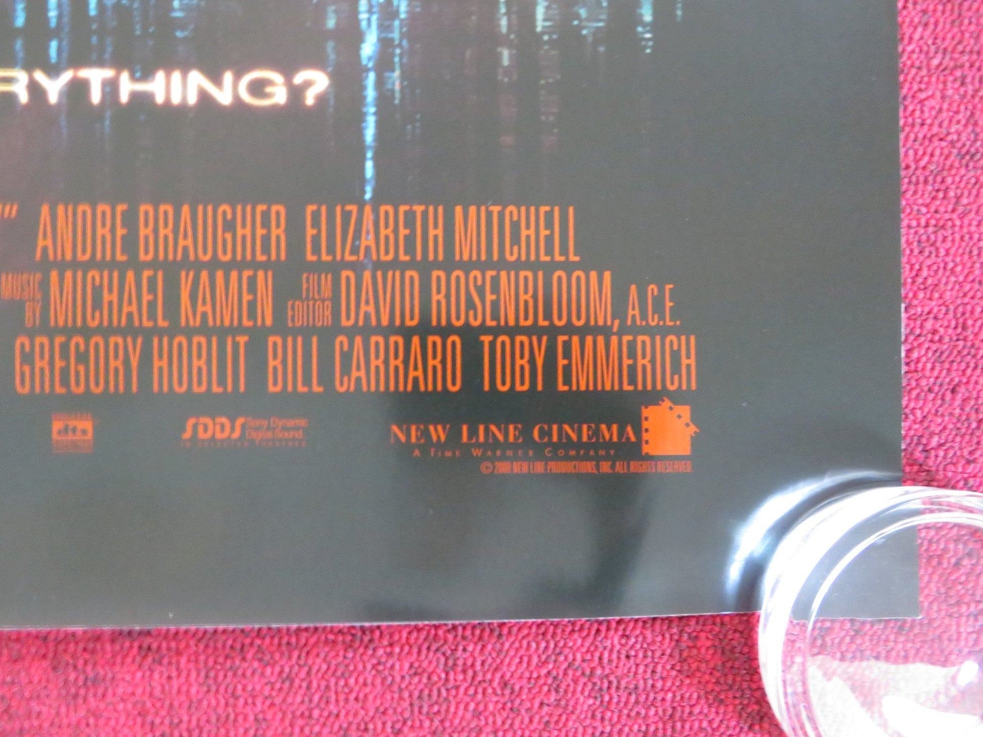 FREQUENCY US ONE SHEET ROLLED POSTER DENNIS QUAID JIM CAVIEZEL 2000 Rendezvous Cinema Movie posters