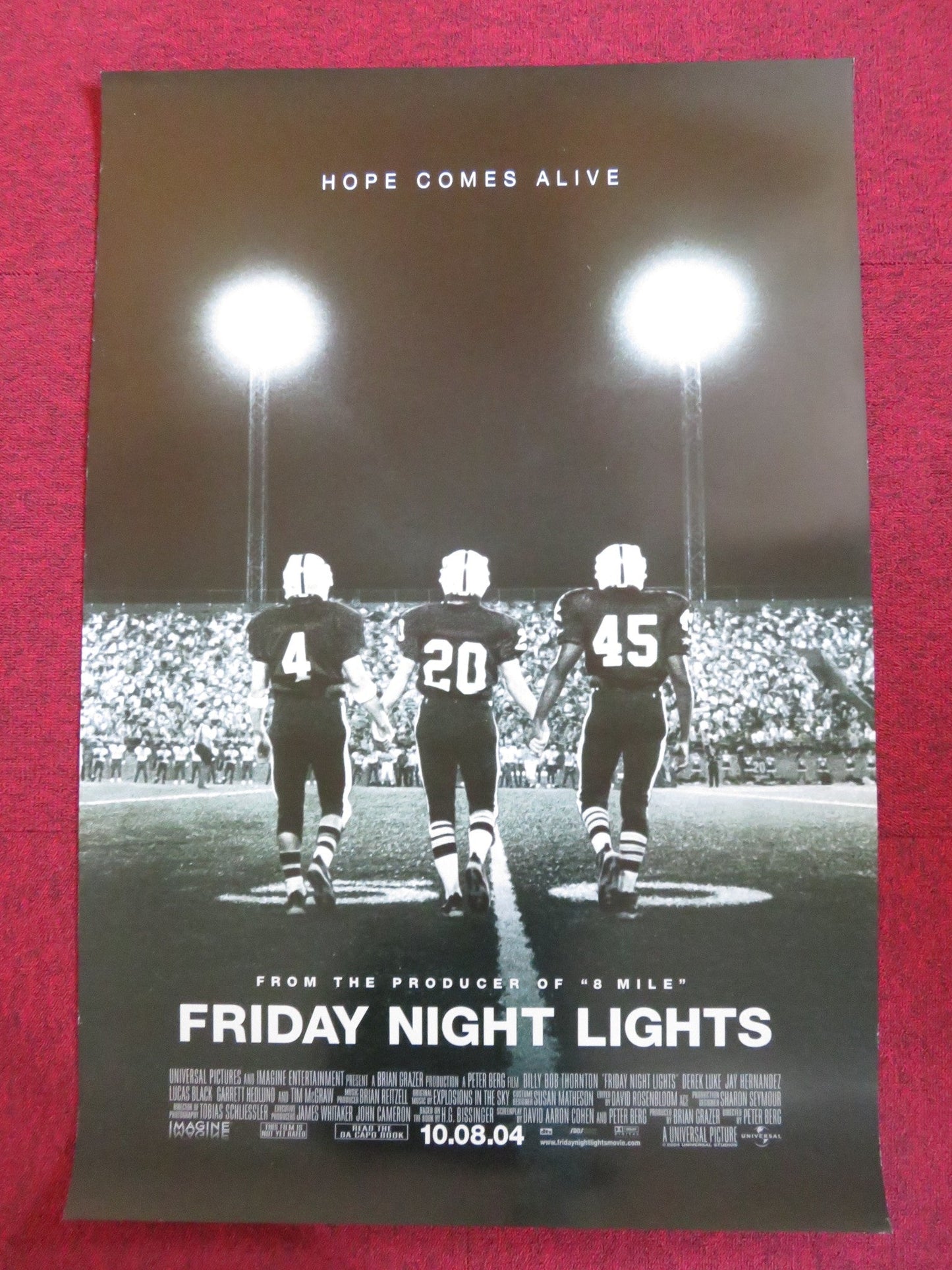 FRIDAY NIGHT LIGHTS US ONE SHEET ROLLED POSTER BILLY BOB THORNTON L. BLACK 2004 Rendezvous Cinema Movie posters