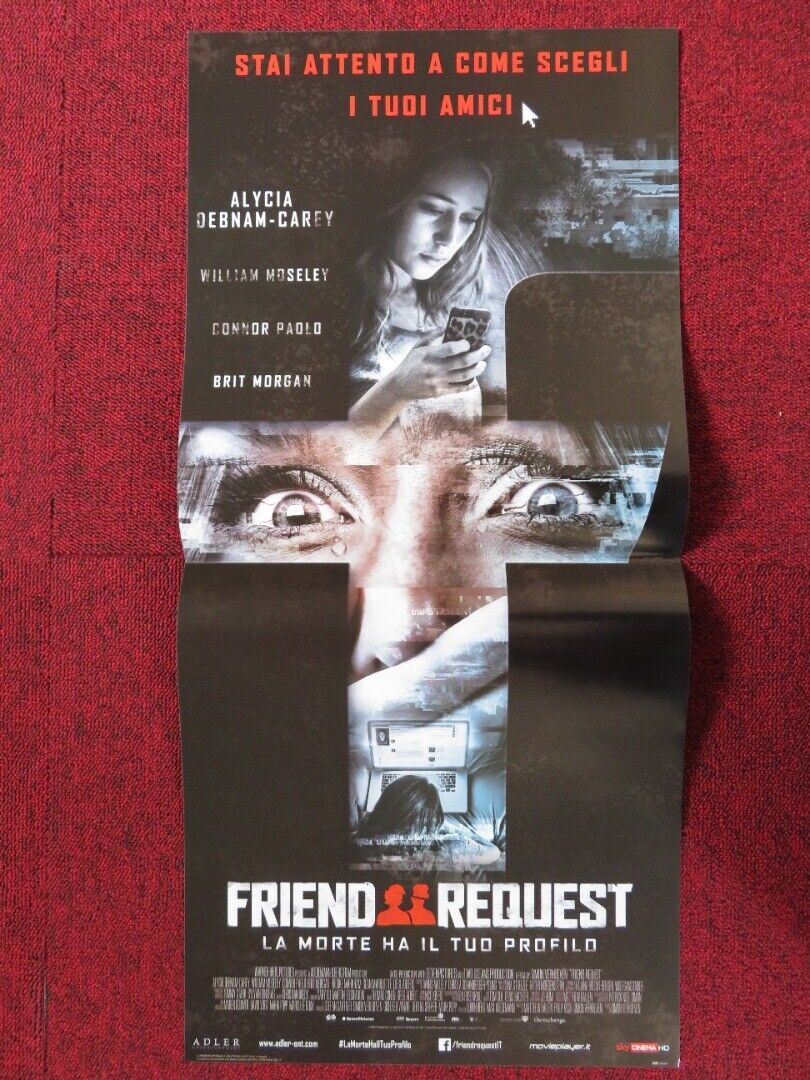 FRIEND REQUEST ITALIAN LOCANDINA (26.5"x12.5") POSTER ALYCIA DEBNAM - CAREY 2016 Movie posters