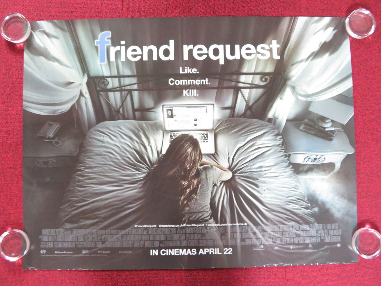 FRIEND REQUEST UK QUAD (30"x 40") ROLLED POSTER ALYCIA DEBNAM - CAREY 2016 Rendezvous Cinema Movie posters