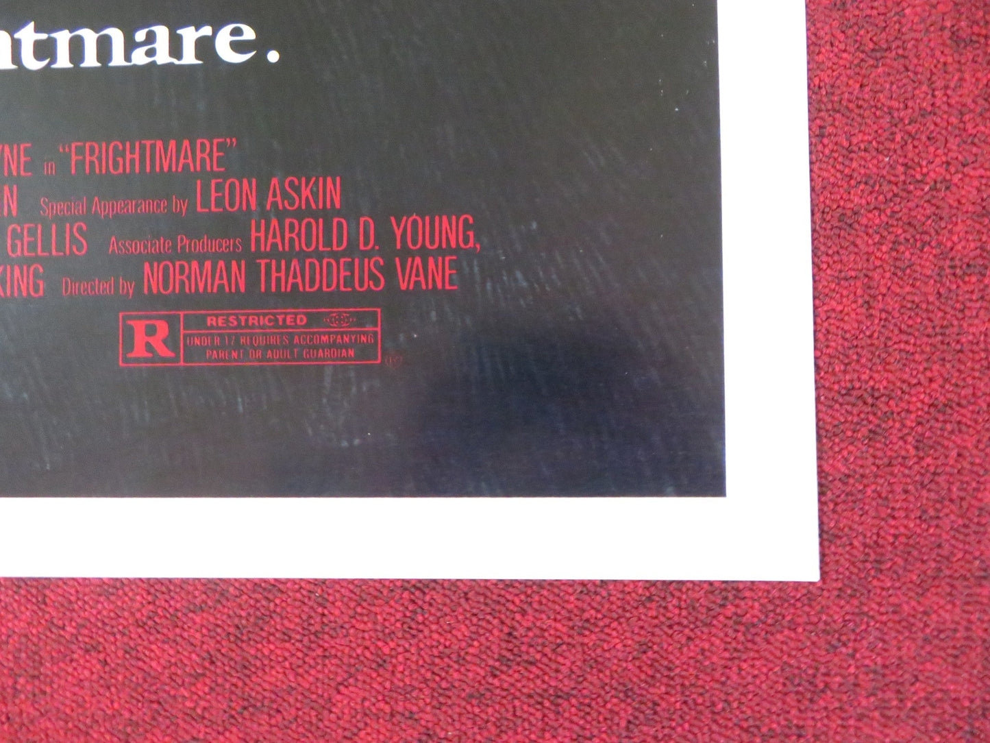 FRIGHTMARE FOLDED US ONE SHEET POSTER FERDY MAYNE LUCA BERCOVICI 1983 Rendezvous Cinema Movie posters