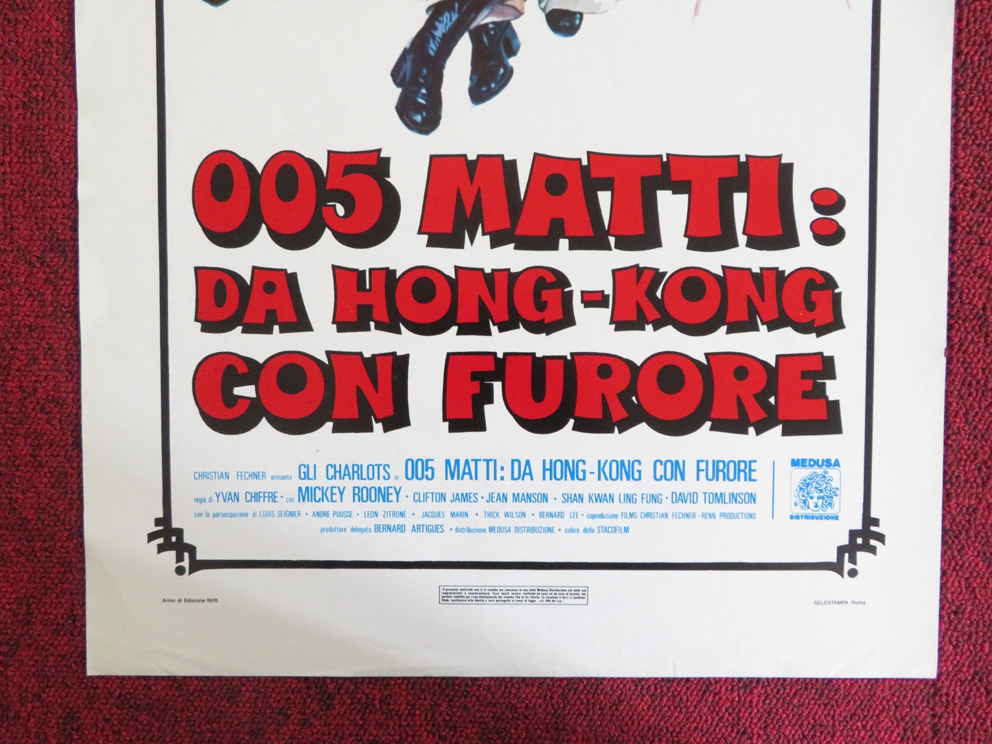 FROM HONG KONG WITH LOVE ITALIAN LOCANDINA POSTER M. ROONEY CLIFTON JAMES 1976 Rendezvous Cinema Movie posters