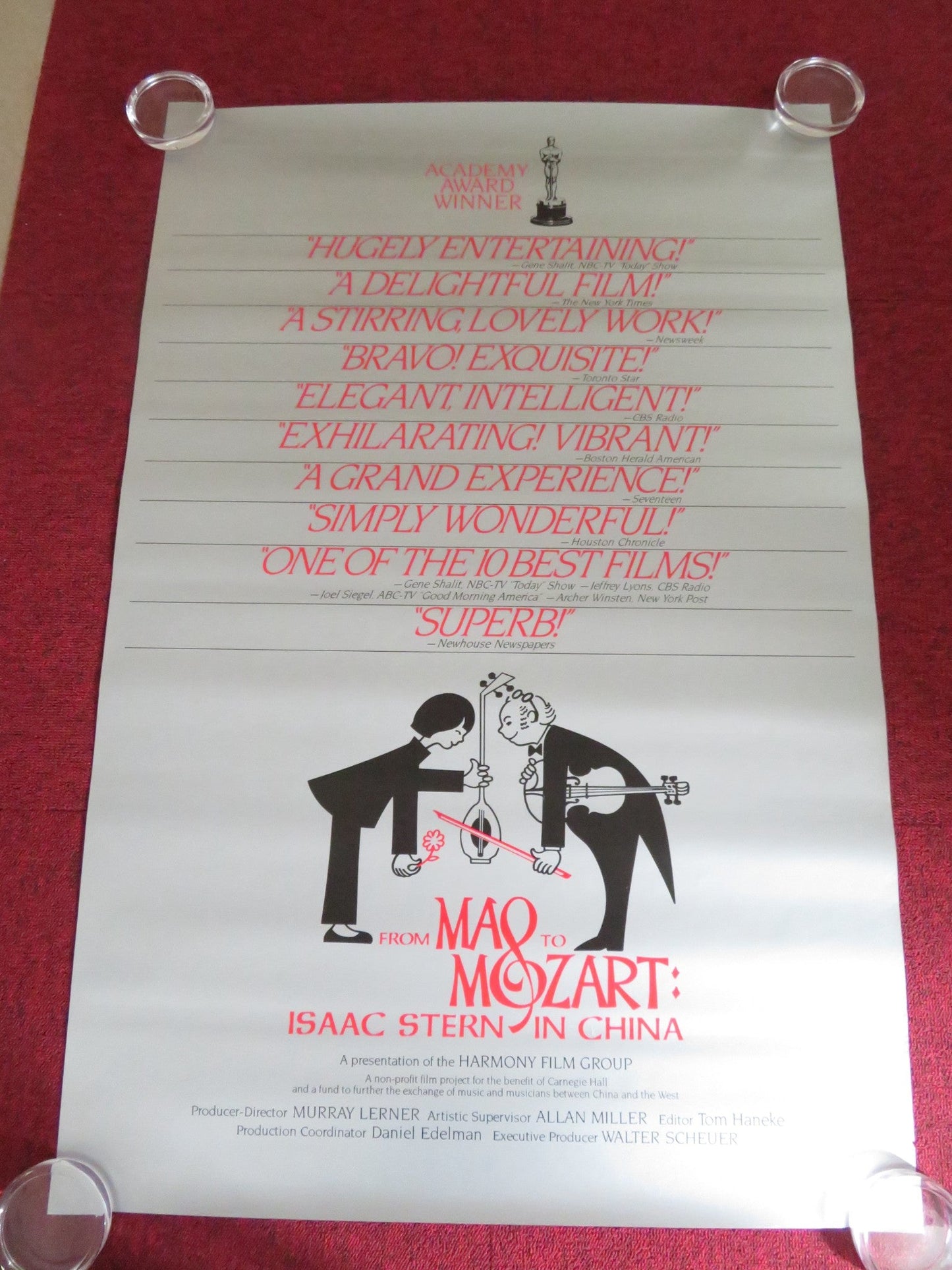 FROM MAO TO MOZART: ISAAC STERN IN CHINA US ONE SHEET ROLLED POSTER STERN 1979 Rendezvous Cinema Movie posters