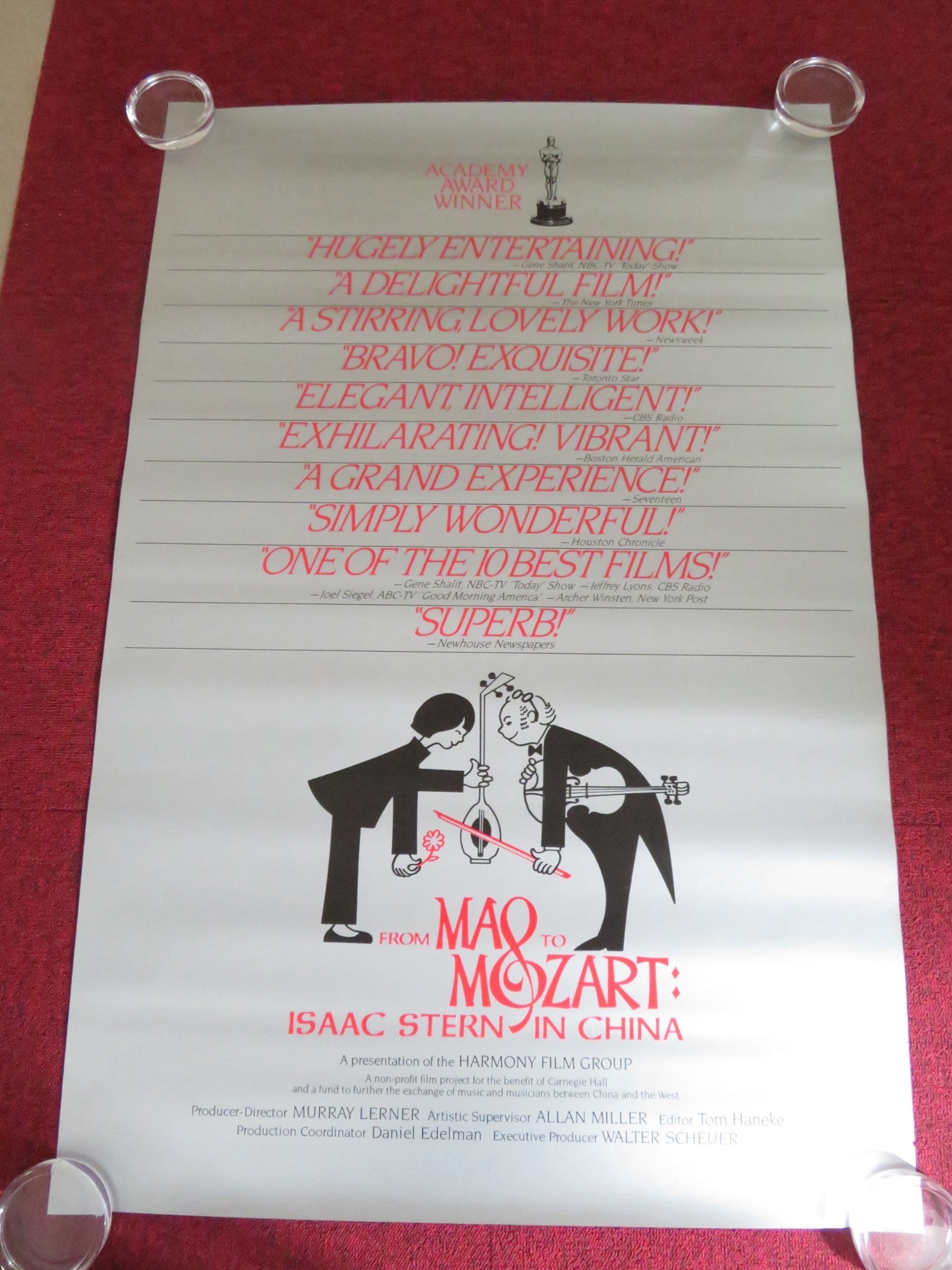 FROM MAO TO MOZART: ISAAC STERN IN CHINA US ONE SHEET ROLLED POSTER STERN 1979 Rendezvous Cinema Movie posters