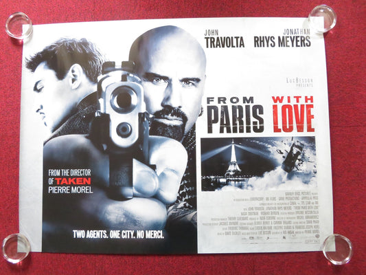 FROM PARIS WITH LOVE UK QUAD (30"x 40") ROLLED POSTER JOHN TRAVOLTA 2010 Rendezvous Cinema Movie posters