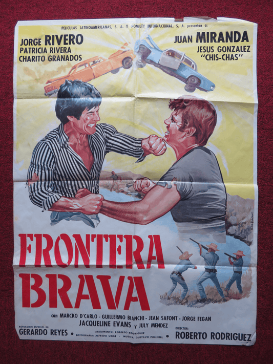 FRONTERA BRAVA FOLDED MEXICAN POSTER JORGE RIVERO JUAN MIRANDA 1980 Rendezvous Cinema Movie posters