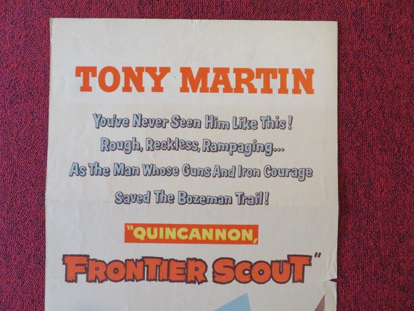 FRONTIER SCOUT US INSERT (14"x 36") POSTERTONY MARTIN PEGGY CASTLE 1956 Movie posters