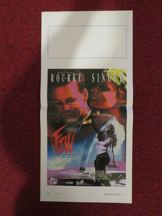 F.T.W ITALIAN LOCANDINA POSTER MICKEY ROUKE LORI SINGER 1994 Rendezvous Cinema Movie posters
