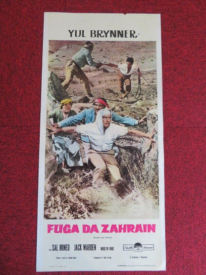 FUGA DA ZAHRAIN / Escape from Zahrain ITALIAN LOCANDINA (27.5"x13") POSTER 1962 Movie posters