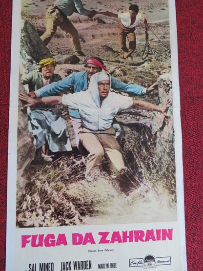 FUGA DA ZAHRAIN / Escape from Zahrain ITALIAN LOCANDINA (27.5"x13") POSTER 1962 Movie posters