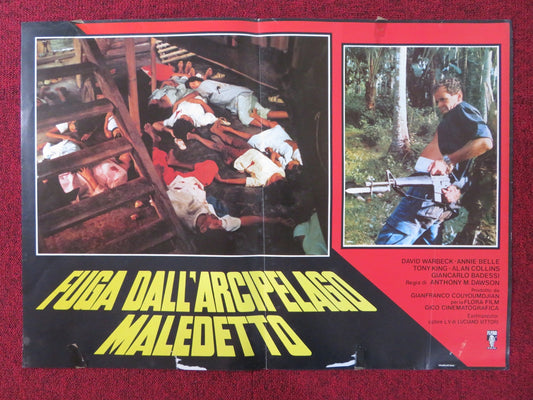 FUGA DALL'ARCIPELAGO MALEDETTO - A ITALIAN FOTOBUSTA POSTER DAVID WARBECK 1982 Rendezvous Cinema Movie posters
