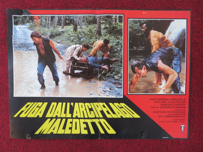 FUGA DALL'ARCIPELAGO MALEDETTO - C ITALIAN FOTOBUSTA POSTER DAVID WARBECK 1982 Rendezvous Cinema Movie posters