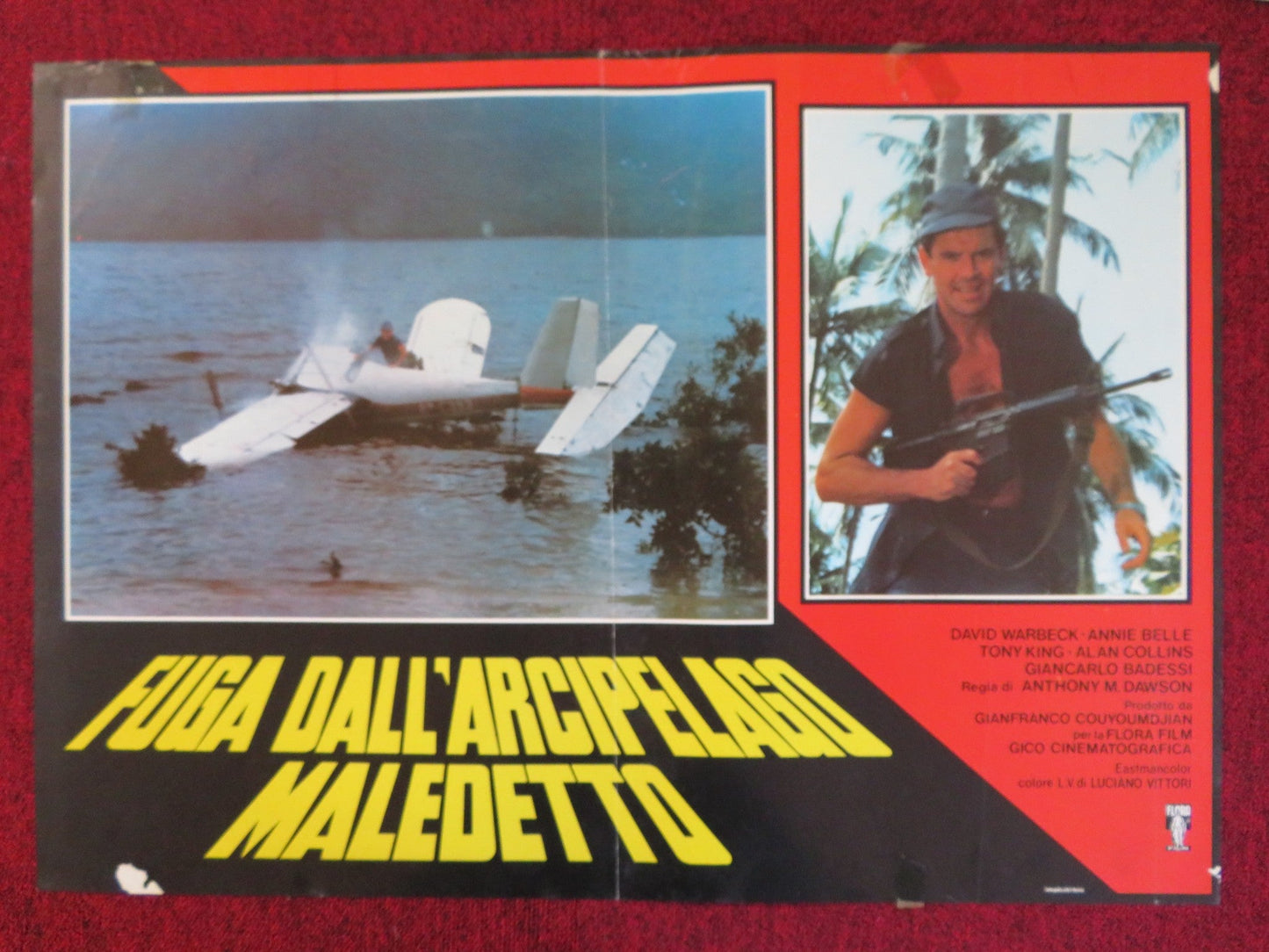 FUGA DALL'ARCIPELAGO MALEDETTO ITALIAN FOTOBUSTA POSTER DAVID WARBECK 1982 Rendezvous Cinema Movie posters