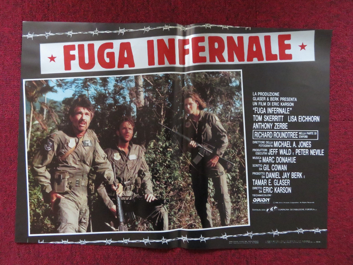 FUGA INFERNALE - B ITALIAN FOTOBUSTA POSTER TOM SKERRITT LISA EICHHORN 1986 Rendezvous Cinema Movie posters