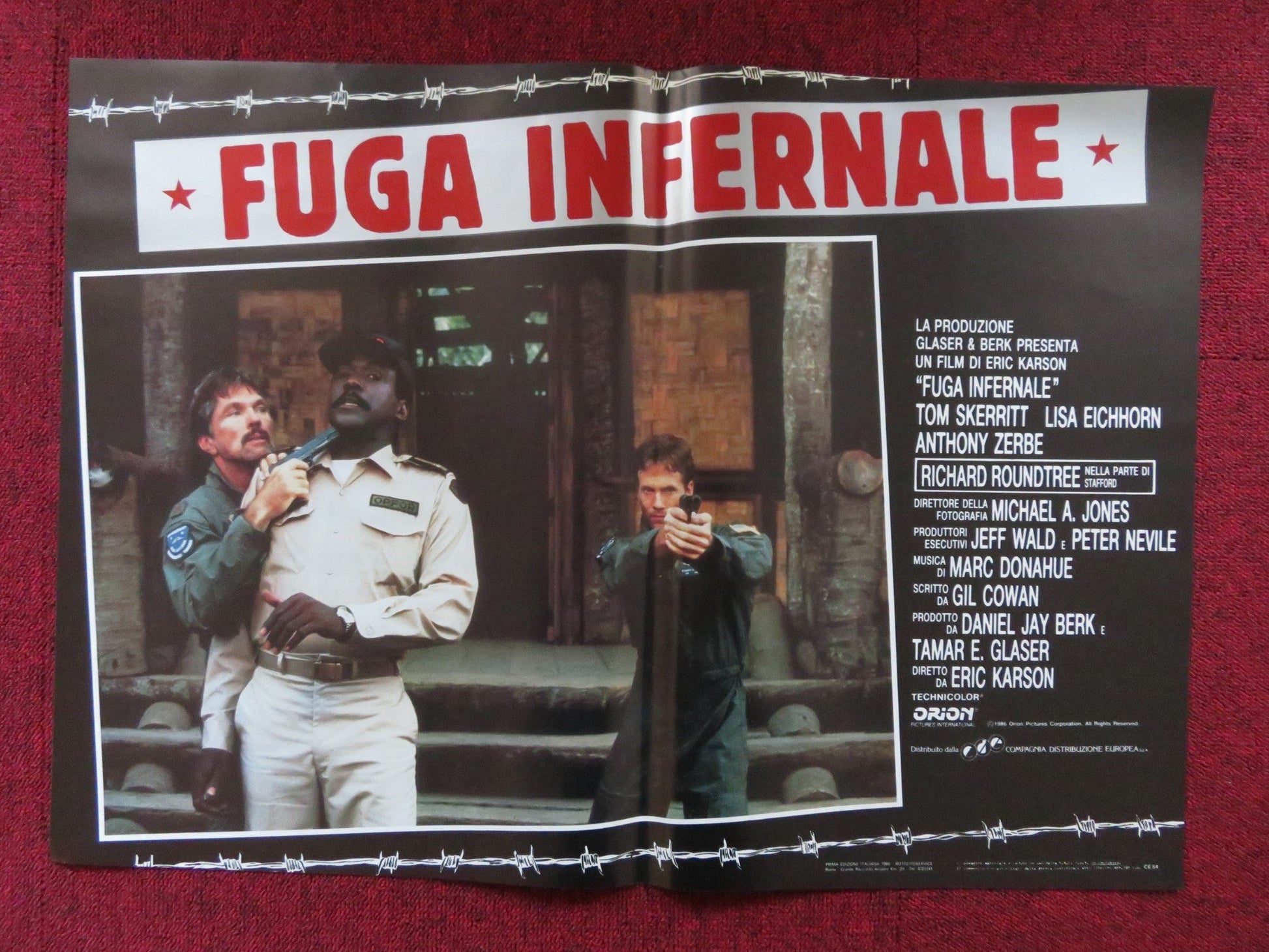 FUGA INFERNALE - D ITALIAN FOTOBUSTA POSTER TOM SKERRITT LISA EICHHORN 1986 Rendezvous Cinema Movie posters