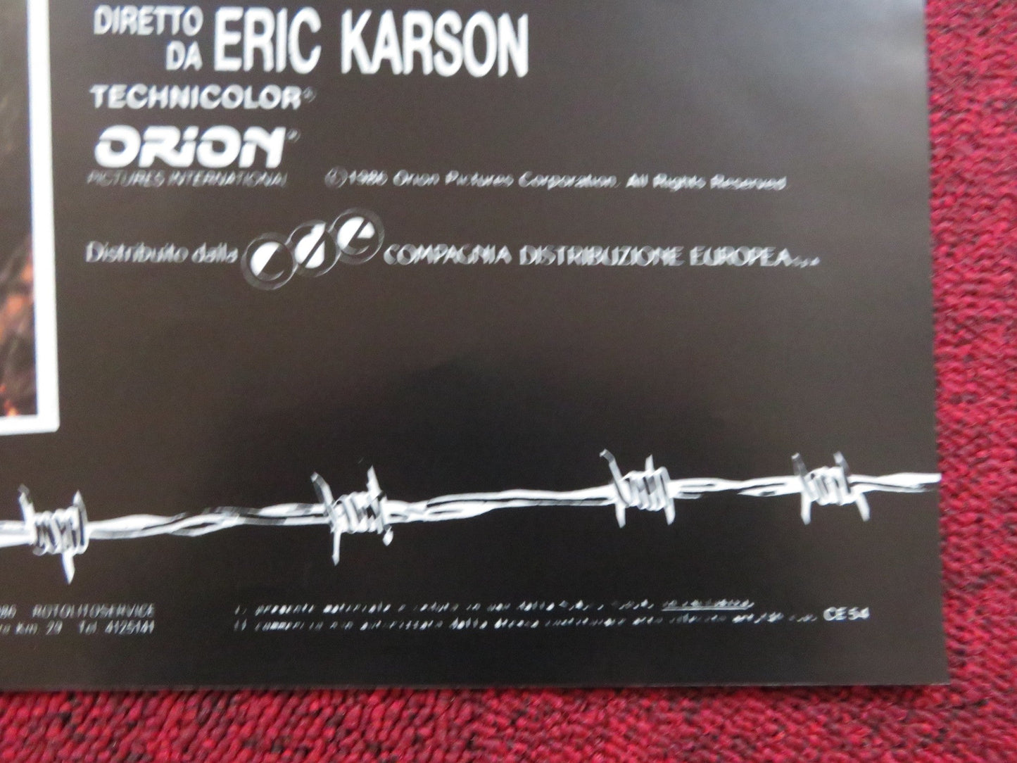 FUGA INFERNALE - E ITALIAN FOTOBUSTA POSTER TOM SKERRITT LISA EICHHORN 1986 Rendezvous Cinema Movie posters