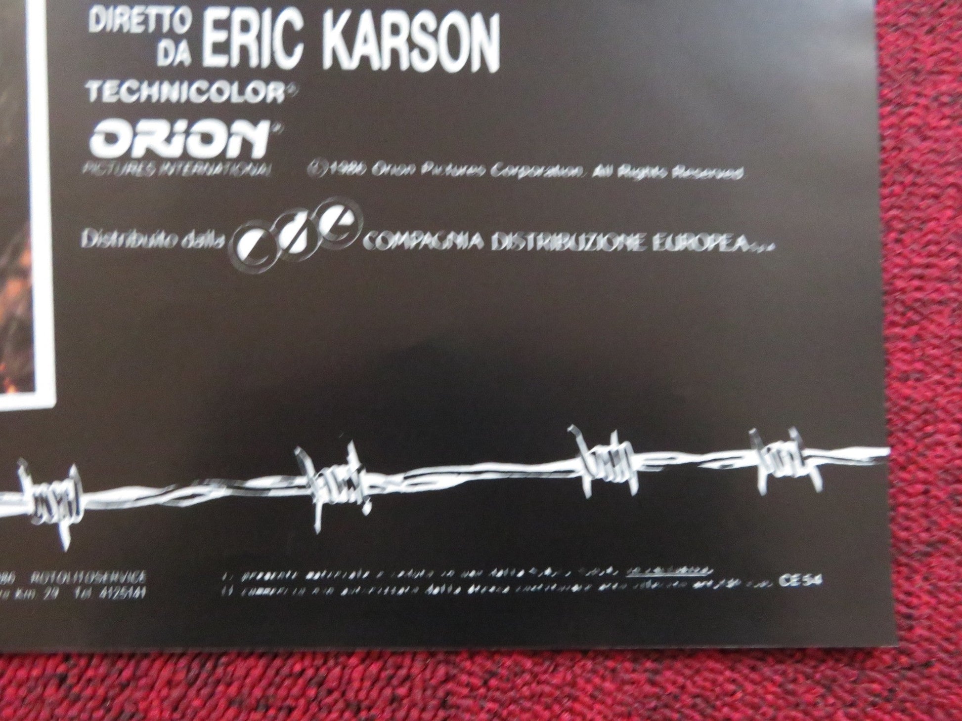 FUGA INFERNALE - E ITALIAN FOTOBUSTA POSTER TOM SKERRITT LISA EICHHORN 1986 Rendezvous Cinema Movie posters