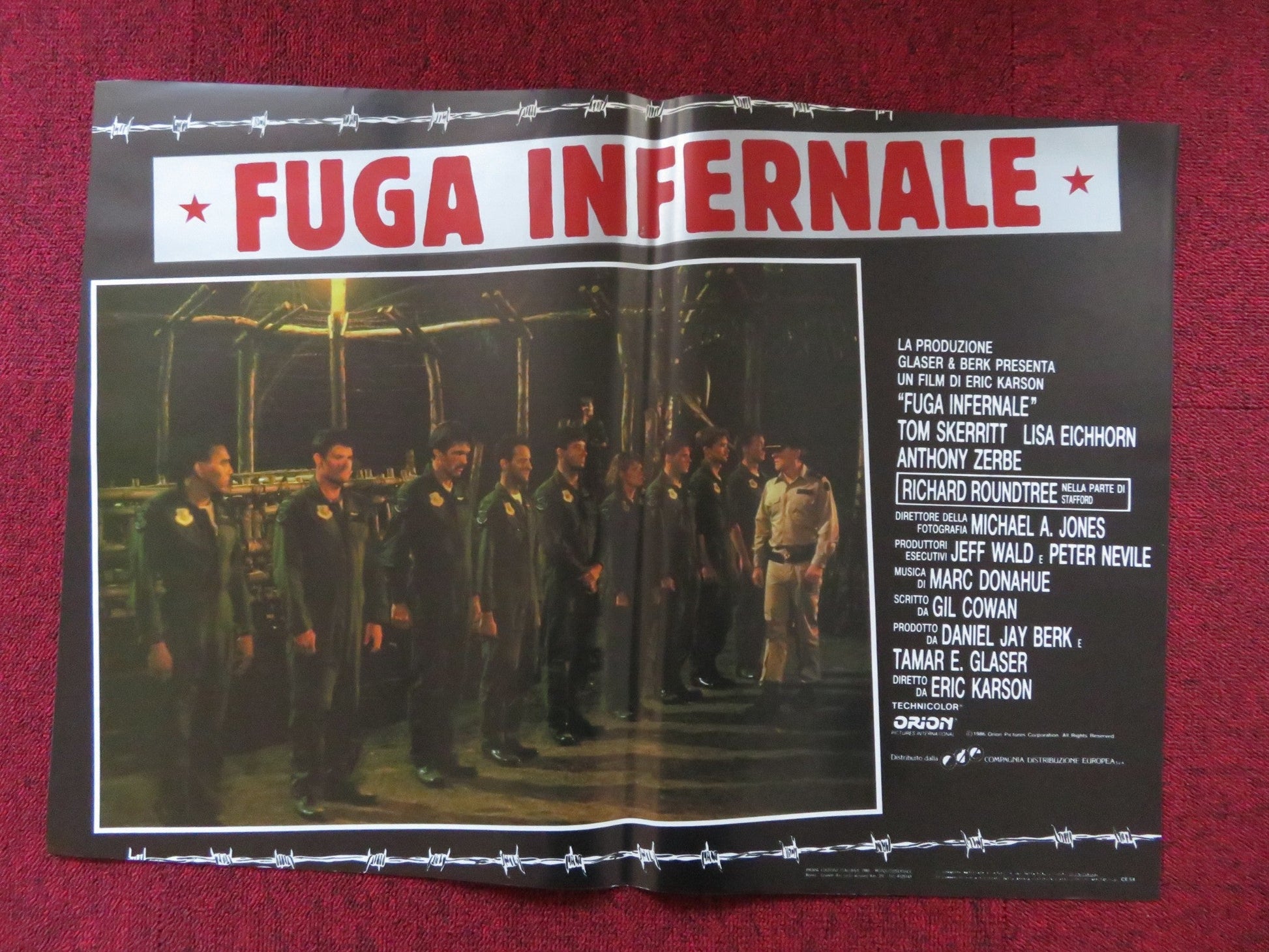 FUGA INFERNALE - F ITALIAN FOTOBUSTA POSTER TOM SKERRITT LISA EICHHORN 1986 Rendezvous Cinema Movie posters