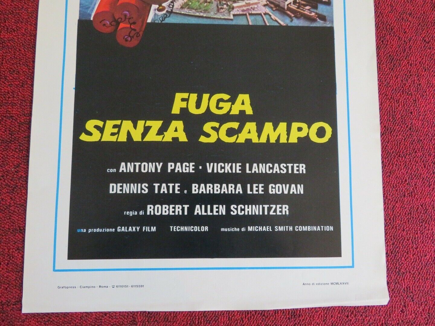 FUGA SENZA SCAMPO / No Place to Hide ITALIAN LOCANDINA (27.5"x13.5") POSTER 1973 - Rendezvous Cinema