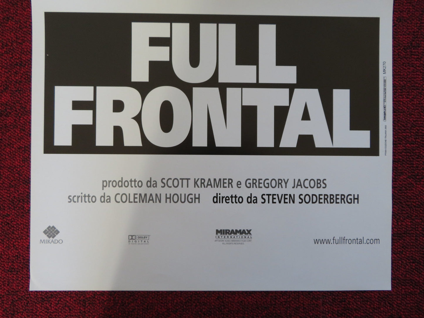 FULL FRONTAL ITALIAN LOCANDINA POSTER DAVID DUCHOVNY NICKY KATT 2002 Rendezvous Cinema Movie posters