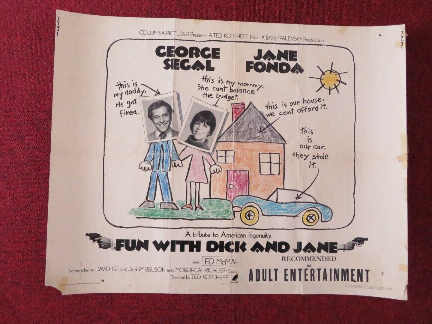 FUN WITH DICK AND JANE US HALF SHEET (22"x 28") POSTER JANE FONDA 1977 Movie posters