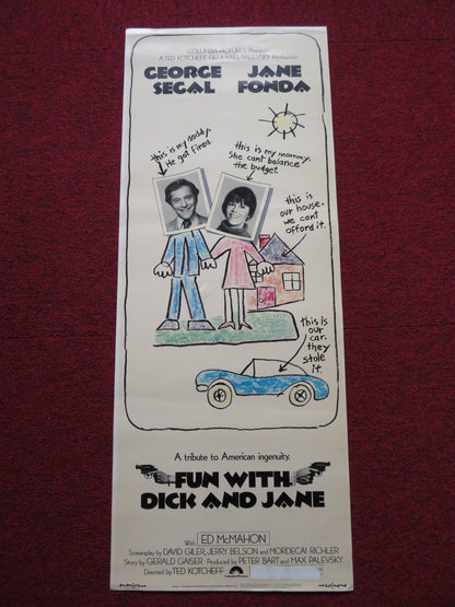 FUN WITH DICK AND JANE US INSERT (14"x 36") POSTER GEORGE SEFAL JANE FONDA 1977 Rendezvous Cinema Movie posters