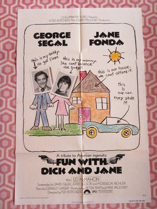 FUN WITH DICK AND JANE US ONE SHEET POSTER GEORGE SEGAL JANE FONDA 1977 Movie posters