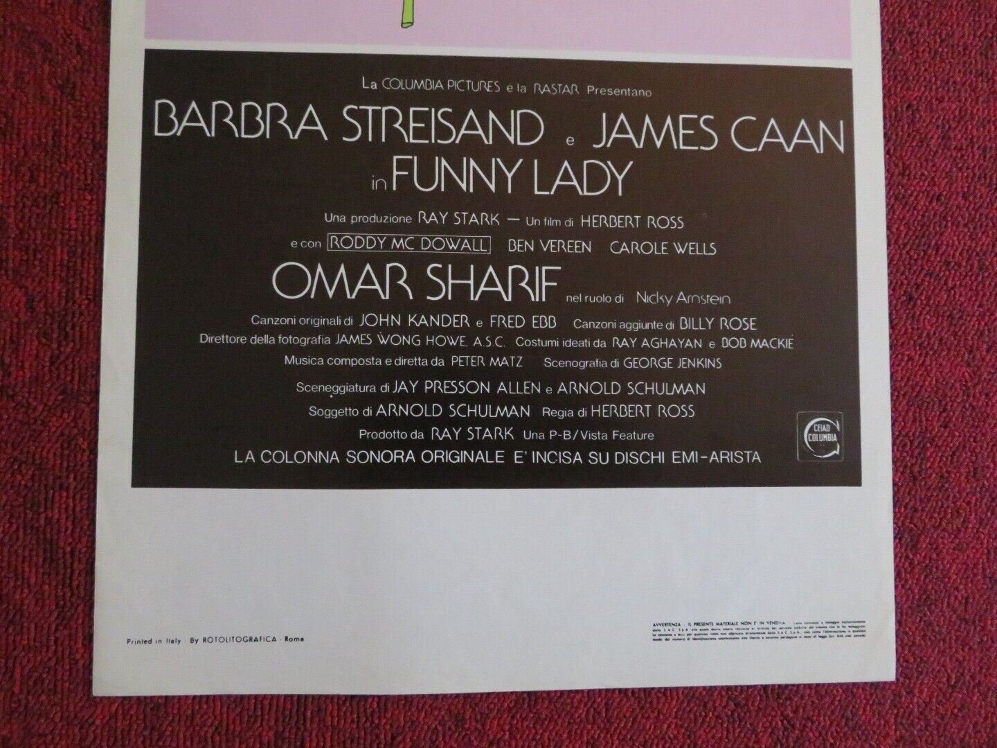 FUNNY LADY ITALIAN LOCANDINA (27.5"x12.5") POSTER BARBRA STREISAND 1975 - Rendezvous Cinema