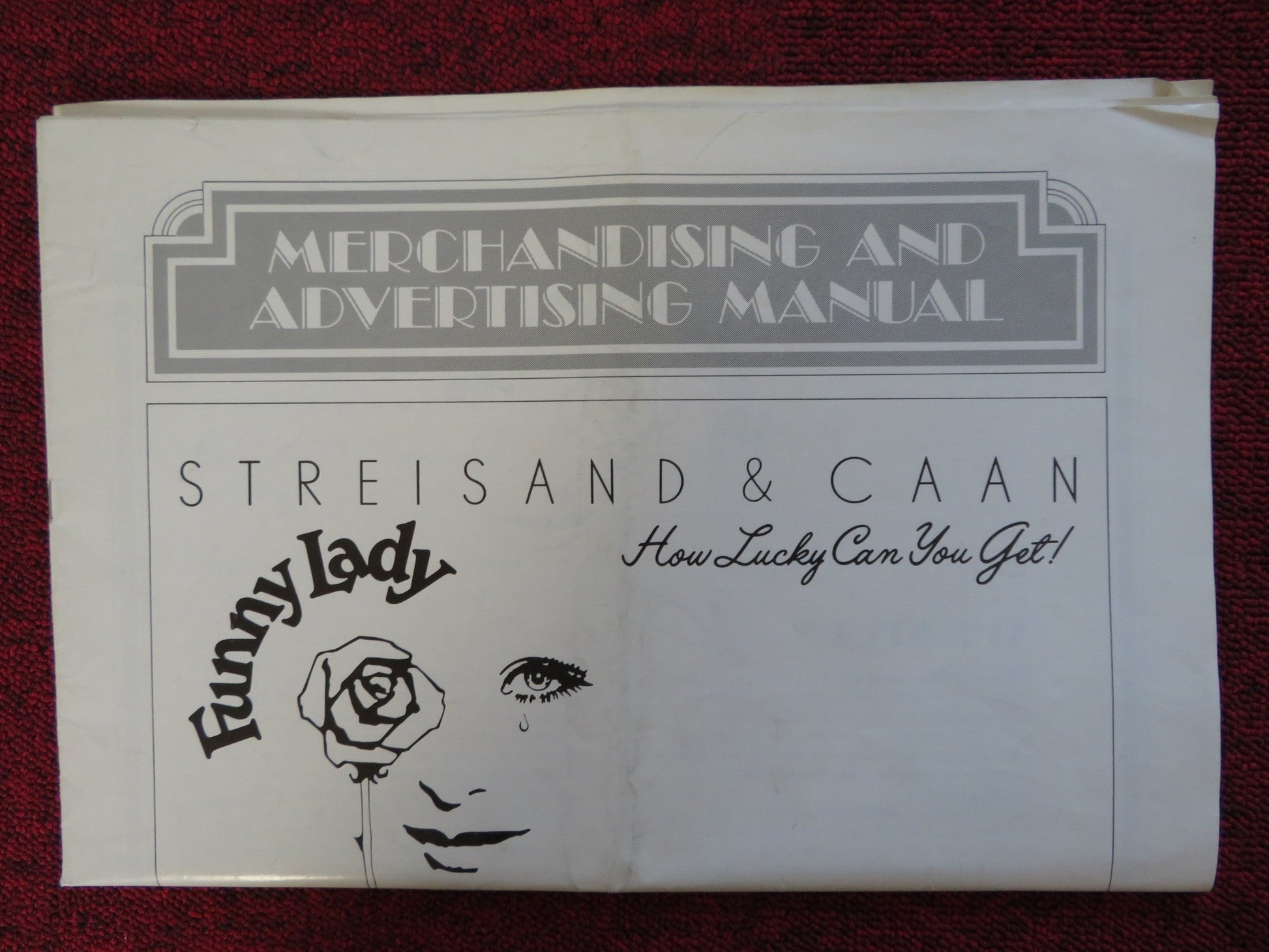 FUNNY LADY UNCUT COLUMBIA PICTURES FOLDED PRESS BOOK STREISAND CAAN 1975 Rendezvous Cinema Movie posters