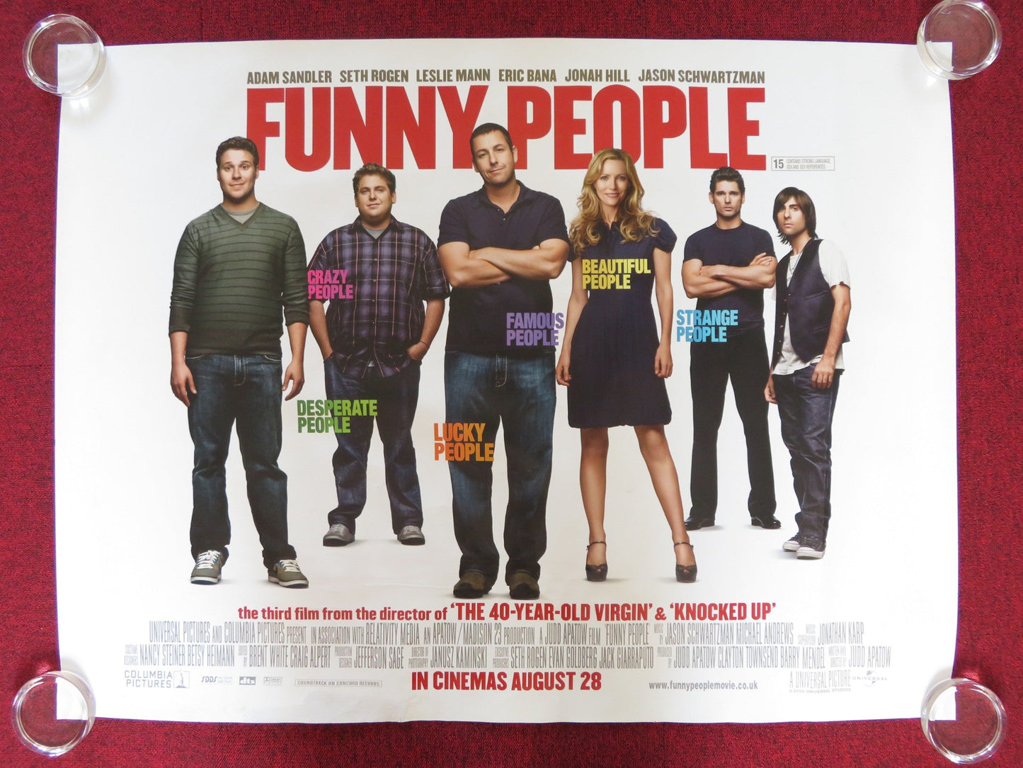 FUNNY PEOPLE UK QUAD (30"x 40") ROLLED POSTER ADAM SANDLER SETH ROGEN 2009 Rendezvous Cinema Movie posters