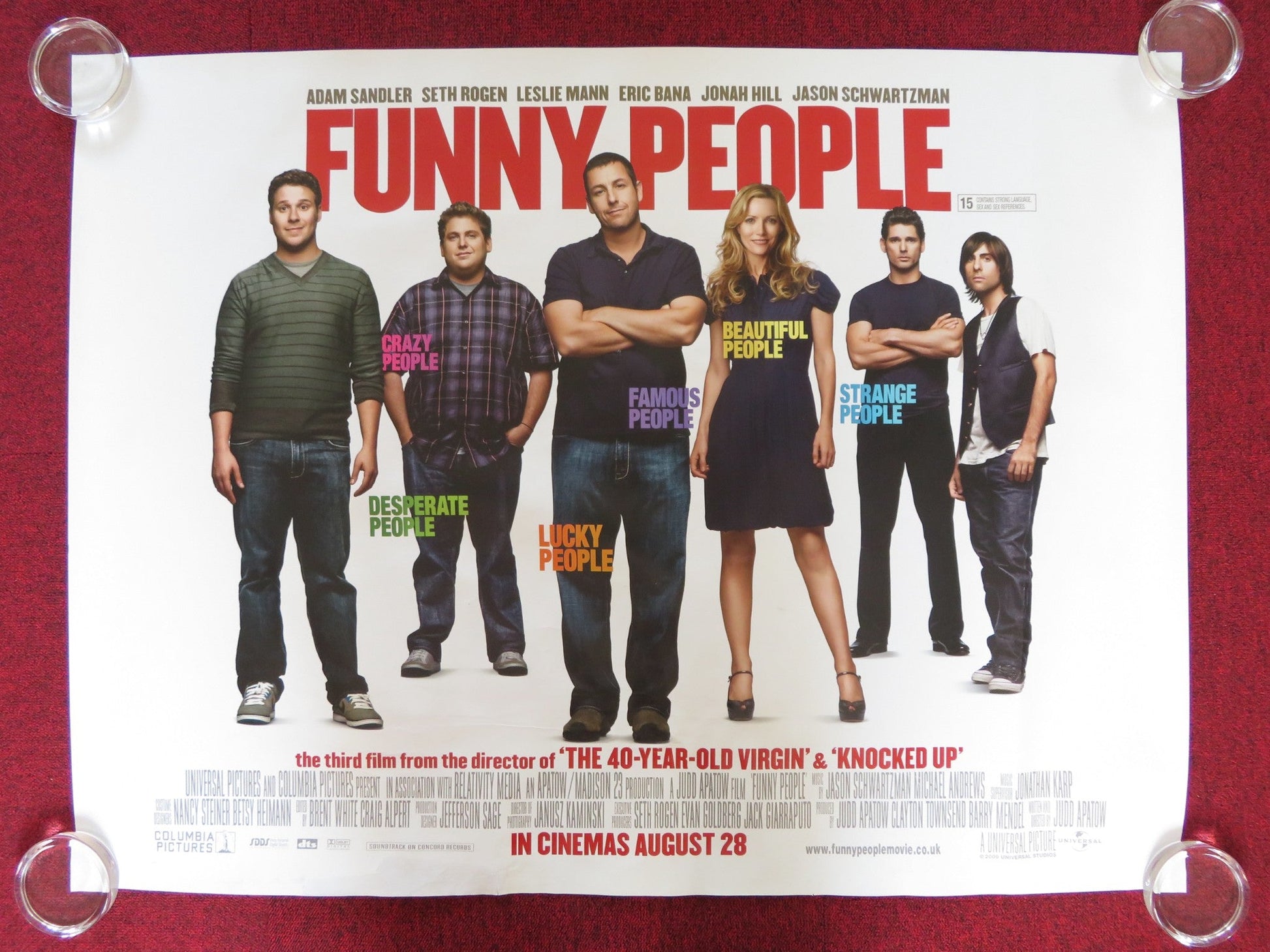 FUNNY PEOPLE UK QUAD (30"x 40") ROLLED POSTER ADAM SANDLER SETH ROGEN 2009 Rendezvous Cinema Movie posters