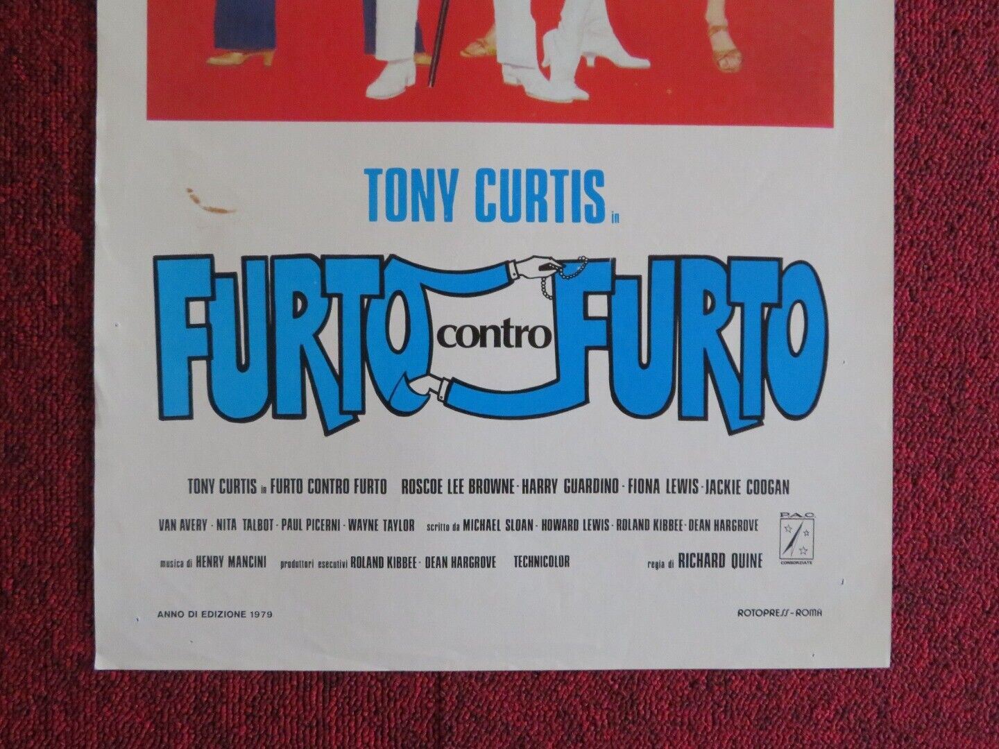 FURTO CONTRO FURTO ITALIAN LOCANDINA (27.5"x13") POSTER TONY CURTIS 1979 Movie posters