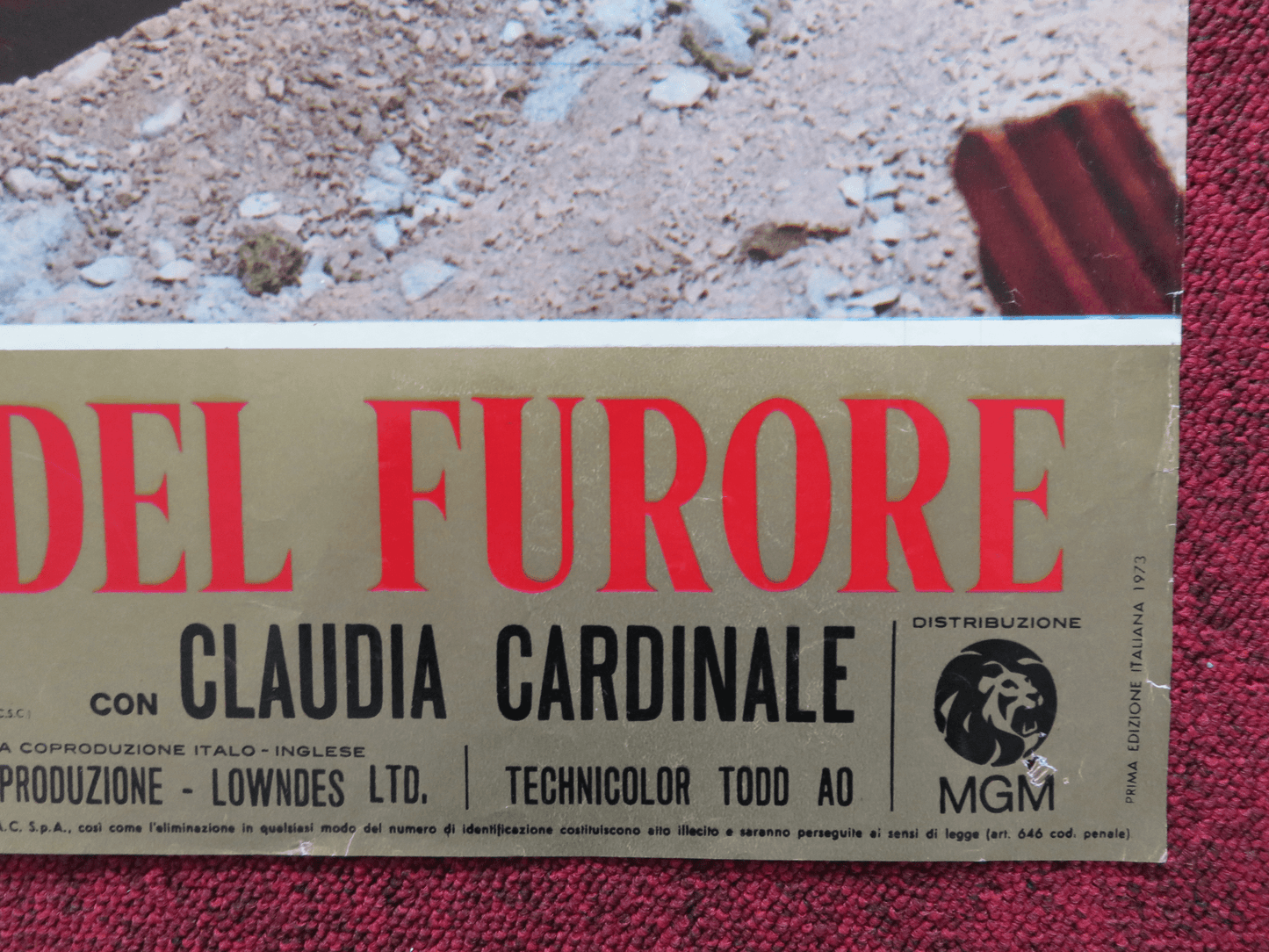 FURY ITALIAN FOTOBUSTA POSTER OLIVER REED JOHN MCENERY 1973 Rendezvous Cinema Movie posters