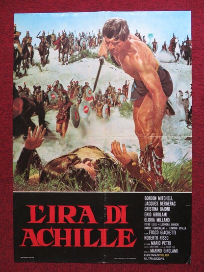 FURY OF ACHILLES ITALIAN FOGLIO ROLLED POSTER GORDON MITCHELL JACQUES BERGERAC Movie posters