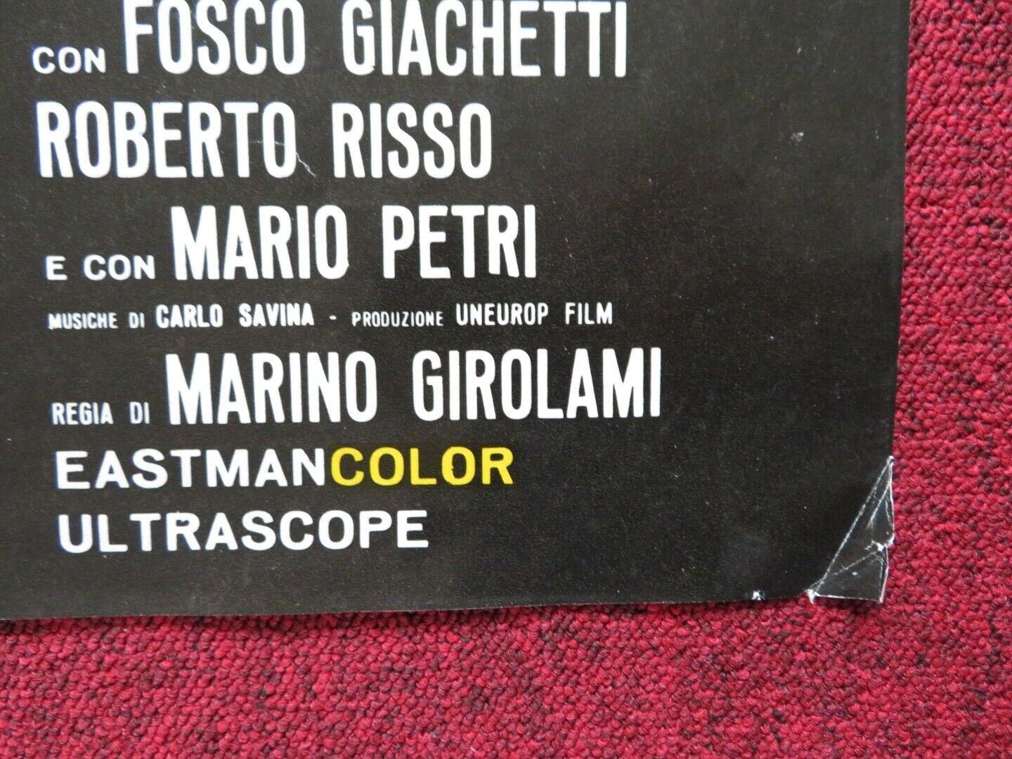 FURY OF ACHILLES ITALIAN FOGLIO ROLLED POSTER GORDON MITCHELL JACQUES BERGERAC Movie posters