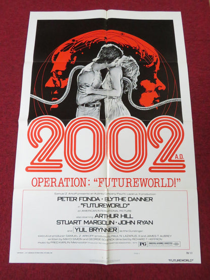 FUTUREWORLD - STYLE C FOLDED US ONE SHEET POSTER PETER FONDA YUL BRYNNER 1976 Rendezvous Cinema Movie posters