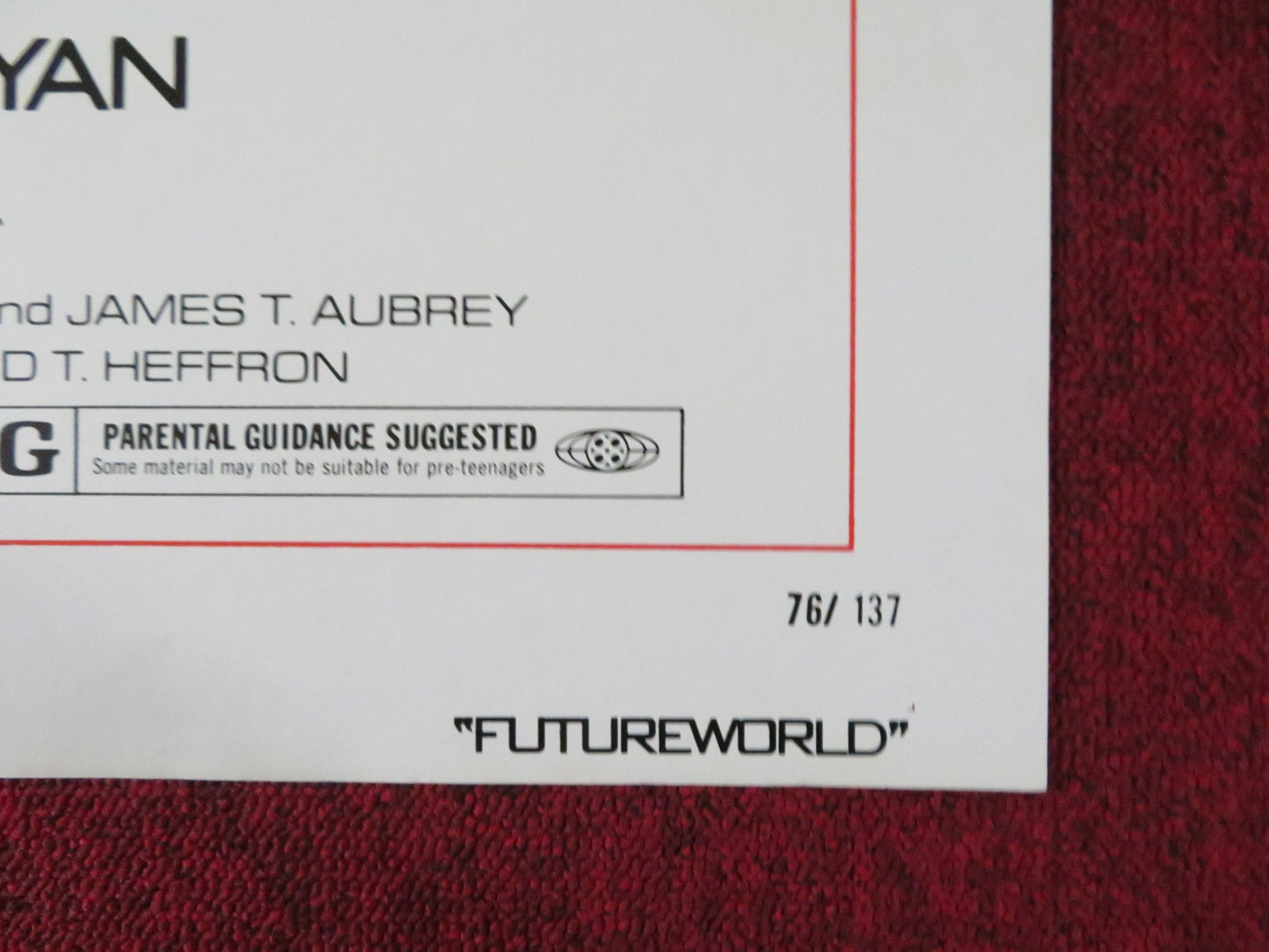 FUTUREWORLD - STYLE C FOLDED US ONE SHEET POSTER PETER FONDA YUL BRYNNER 1976 Rendezvous Cinema Movie posters