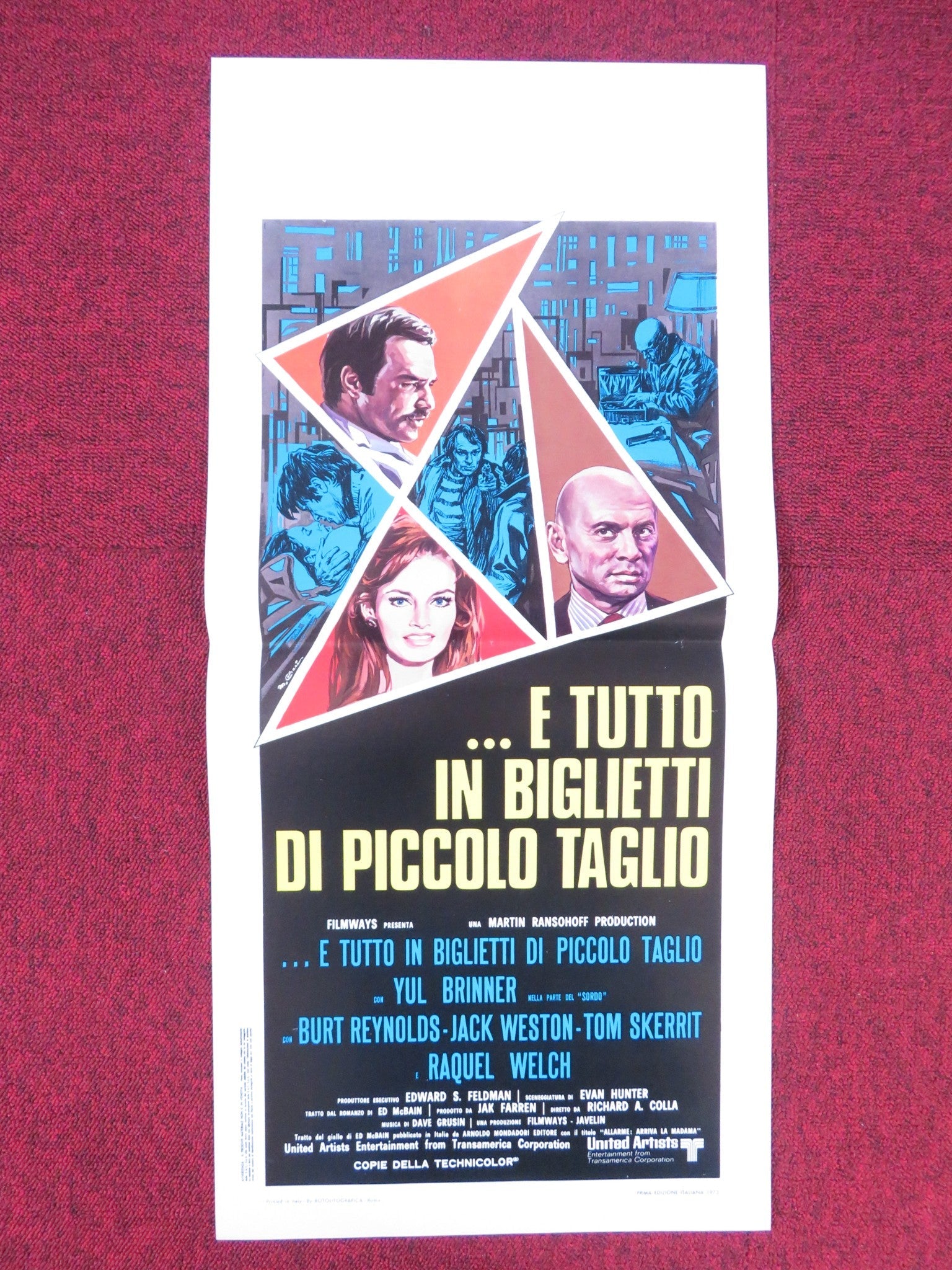 FUZZ ITALIAN LOCANDINA POSTER BURT REYNOLDS YUL BRYNNER 1973 Rendezvous Cinema Movie posters