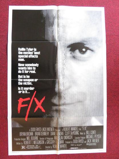 F/X FOLDED US ONE SHEET POSTER BRYAN BROWN BRIAN DENNEHY 1986 Rendezvous Cinema Movie posters