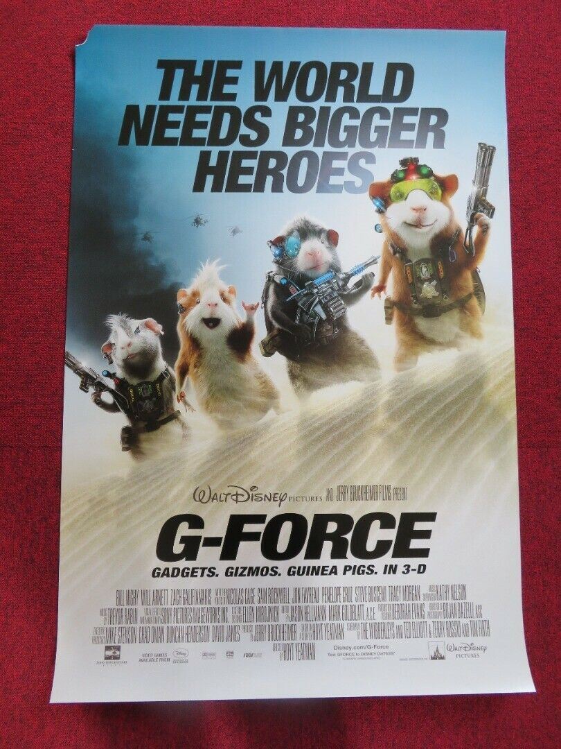 G - FORCE US ONE SHEET ROLLED POSTER DISNEY NICOLAS CAGE 2009 Movie posters