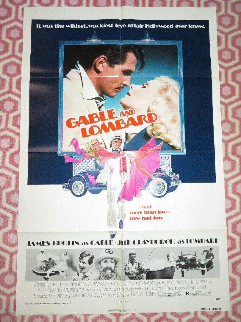 GABLE AND LOMBARD US ONE SHEET POSTER JAMES BROLIN 1976 Movie posters