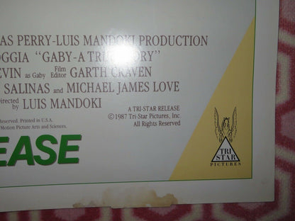 GABY - A TRUE STORY VIDEO VHS US ONE SHEET POSTER FOLDED NORMA ALEANDRO '87 Movie posters