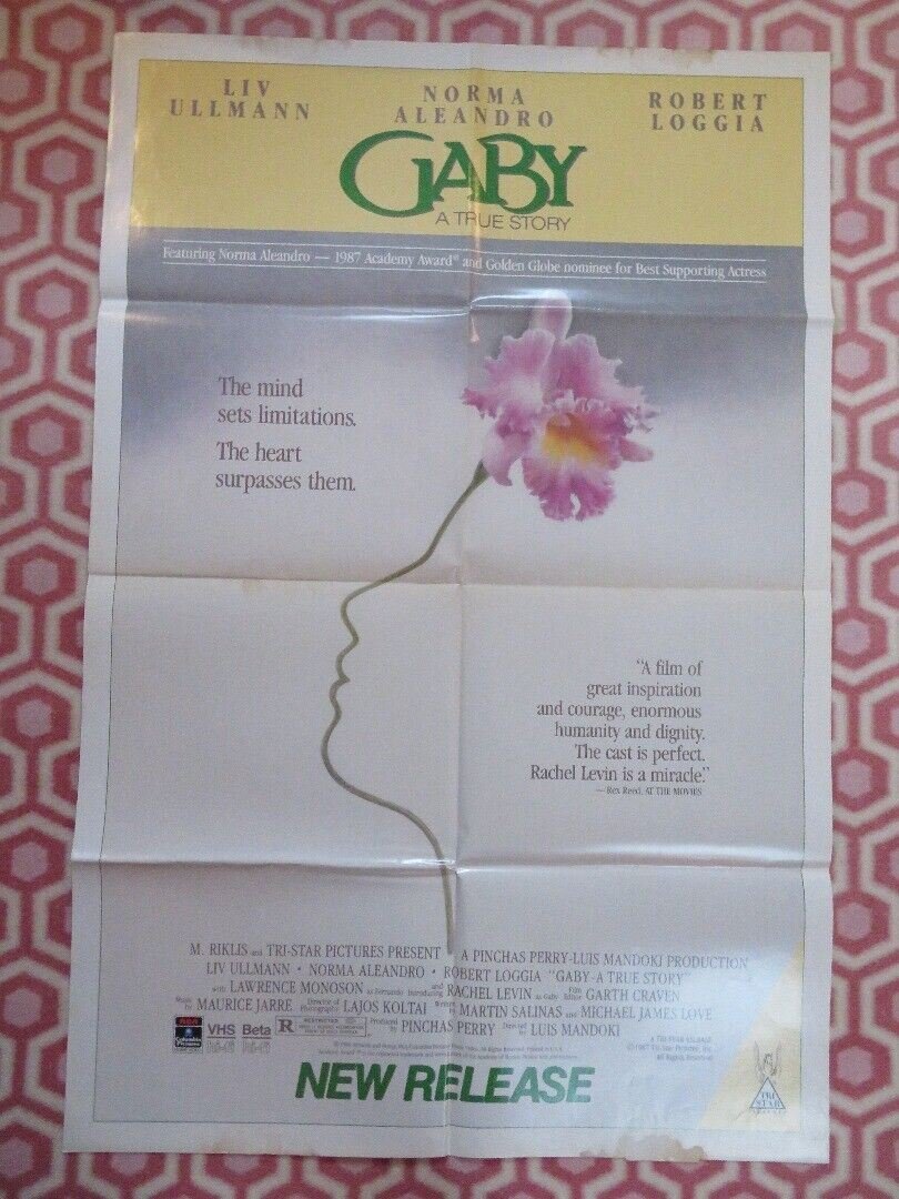 GABY - A TRUE STORY VIDEO VHS US ONE SHEET POSTER FOLDED NORMA ALEANDRO '87 Movie posters