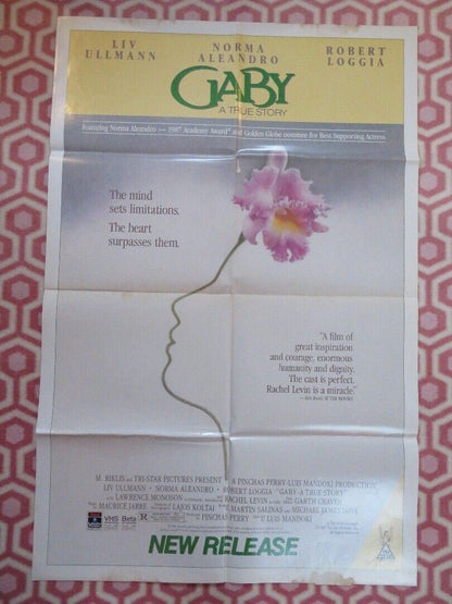 GABY - A TRUE STORY VIDEO VHS US ONE SHEET POSTER FOLDED NORMA ALEANDRO '87 Movie posters